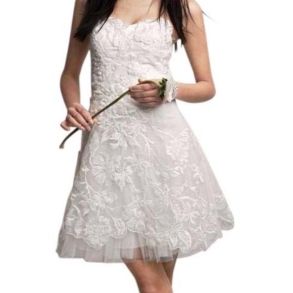 David's Bridal Dresses & Skirts - BNWT DB Studio Strapless Embroidered Dress sz 8